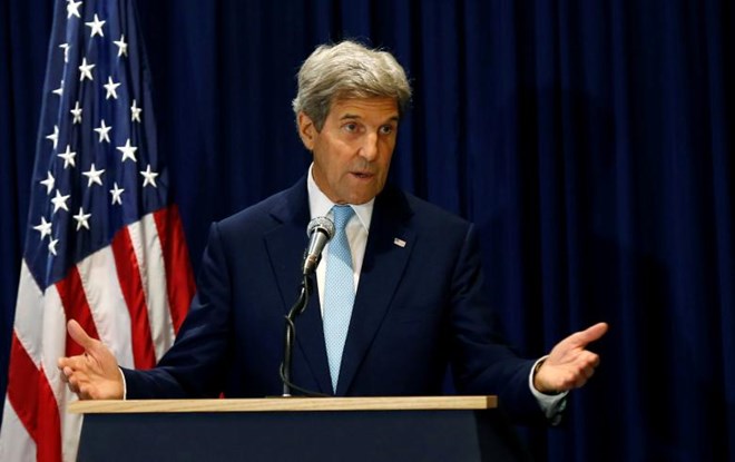 U.S. Secretary of State John Kerry addresses a news conference in Kenya's capital Nairobi, August 22, 2016. REUTERS/Thomas Mukoya