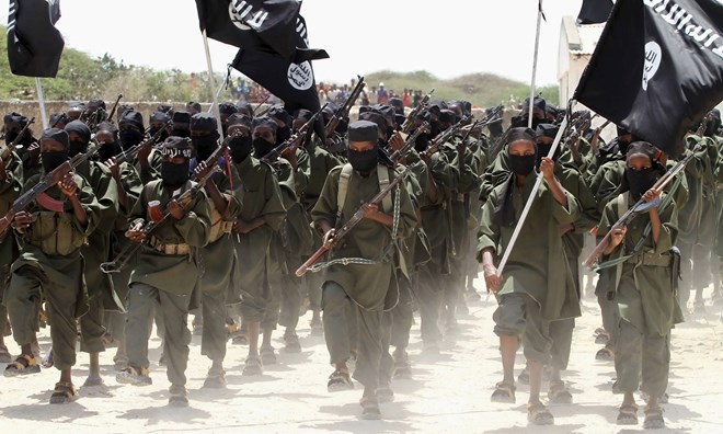 Al-Shabaab militants in a passing-out parade in 2011.
Photograph: Feisal Omar/Reuters