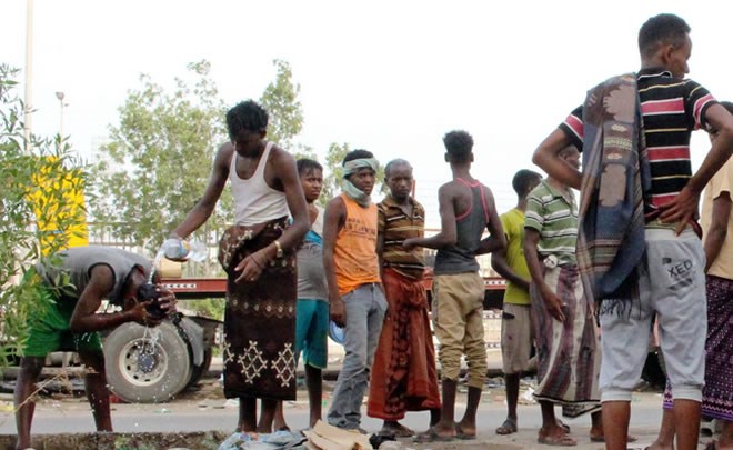 Ethiopian migrants in Aden, Yemen, in June. The return of Ethiopian migrant workers to their home country, some sick from the coronavirus, is straining Ethiopia’s healthcare system.Credit...Reuters