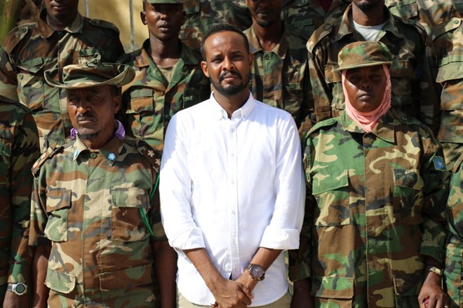 SUPPLIED: Dahir Ali with Somali National Army Soldiers
