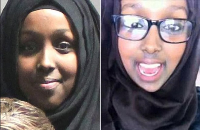 Salma and Zahra Halane (R) left their home in the UK in 2014 to join the Islamic State group (social media)