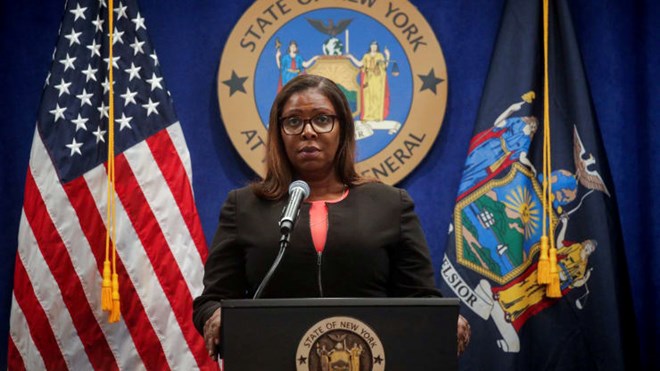 New York State Attorney General, Letitia James, speaks during a news conference, to announce a suit to dissolve the National Rifle Association, In New York, U.S., August 6, 2020.
Brendan McDermid | Reuters
