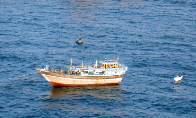 The Iranian fleet is thought to be six times the size of the Chinese tuna fleet licensed to sustainably fish Somalia’s waters. Photograph: US Navy/Getty Images