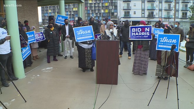 Rep. Ilhan Omar presses her supporters to get off the sidelines and take part in 2020 election.