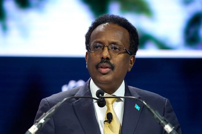 President of Somalia Mohamed Abdullahi Mohamed speaks onstage during the 2019 Concordia Annual Summit in New York City on September 23, 2019. CPJ, Human Rights Watch, and Amnesty International are calling on the president to revisit a restrictive media law. (Getty Images/Riccardo Savi)
