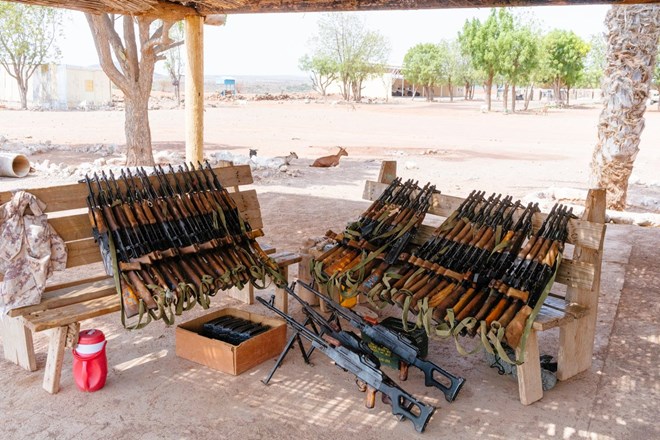 Rifles at a Djiboutian military base near Camp Lemonnier. Emanuele Satolli for TIME