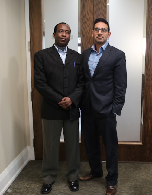 Warssama and his lawyer, Subodh Bharati. (photo by Tamara Khandaker/VICE News)
