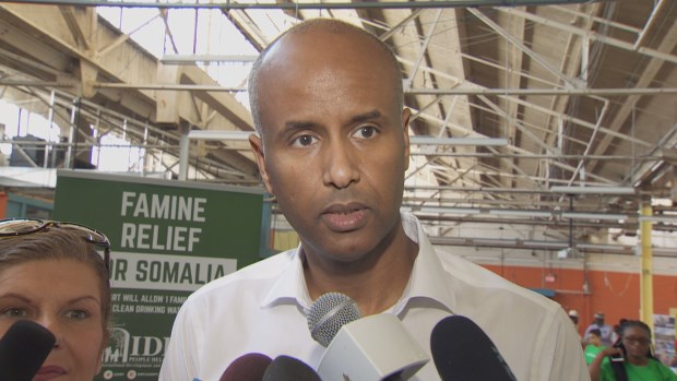 Ahmed Hussen, Canada’s minister of immigration, refugees and citizenship, was at Saturday's event. (CBC)