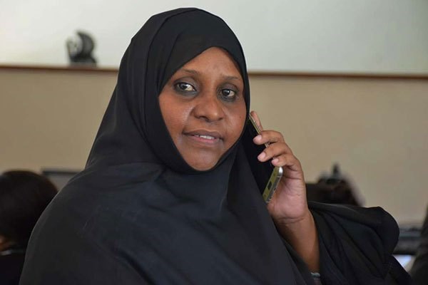 Haniya Said, the wife of slain controversial Muslim Cleric Aboud Rogo. A Mombasa court sentenced her to ten years in jail on February 16, 2018. PHOTO | WACHIRA MWANGI | NATION