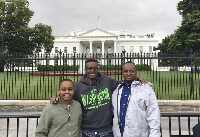 Yusuf Dayur, left, visits the White House in 2017. Courtesy Yusuf Dayur