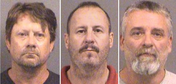 SEDGWICK COUNTY SHERIFF
Patrick Stein, Curtis Allen and Gavin Wright (left to right) are accused of plotting to kill Somali Muslim refugees living in Kansas.