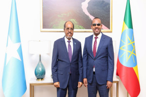 Madaxweyne Xasan Sheekh oo ka degay magaalada Adis Ababa ee dalka Itoobiya 